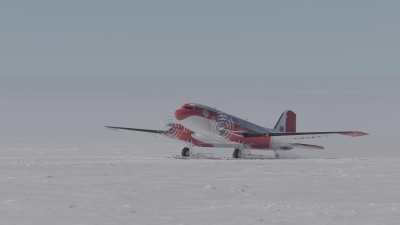 Basler supply aircraft landing in Concordia