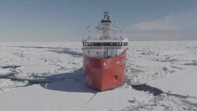 Icebreaker l'Astrolabe in the ice pack