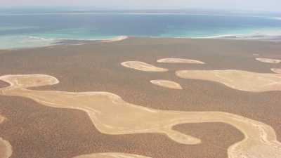 Large overview of coloured Shark bay shore