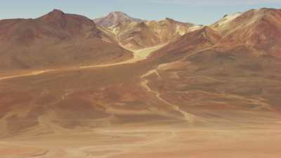 Desert coloured hills and mountains