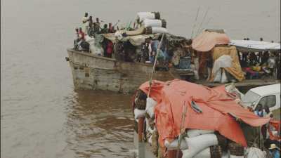 Barges on the Congo river