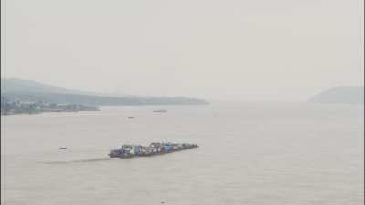 Barges on the Congo river