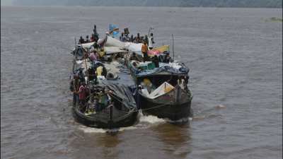 Transport boat on the Congo river