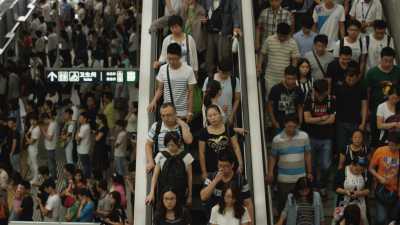 Rush hour in Beijing's metro