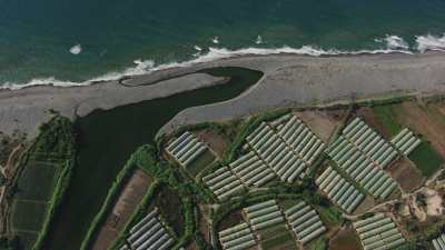 Agriculture, greenhouses on the coast