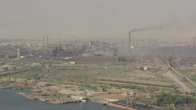 factories and brickworks on the Nile's banks