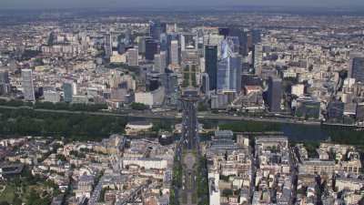 The Triumphal Way and the business district of Paris La Défense from Neuilly-sur-Seine up to Nanterre