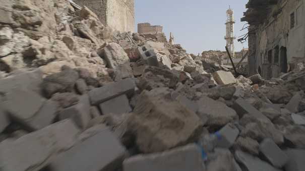 The heavy damages of the old city after the battle of Mosul in 2017