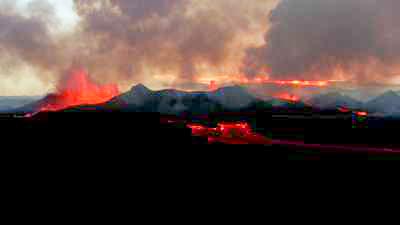 Eruption on the Holuhraun, lava spurts