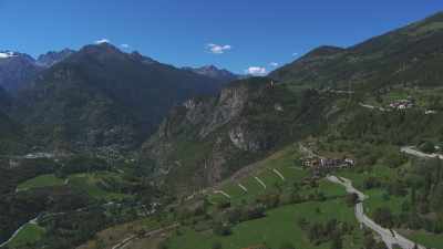 Aosta Valley surrounded with mountains