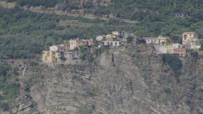 Village on the cliff and shots of La Spezia