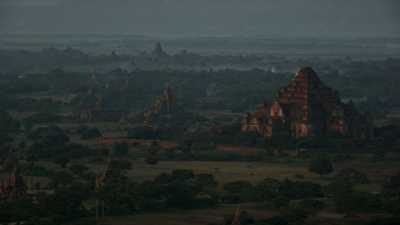 Bagan temples and hot air balloons