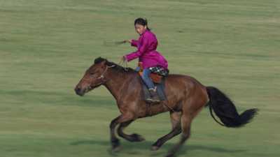 Young riders in the steppe