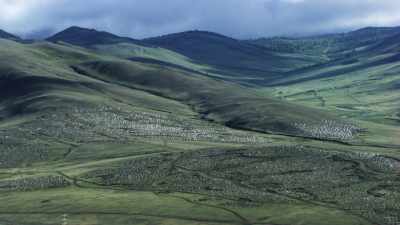 Wide Mongol Steppes and cemeterie