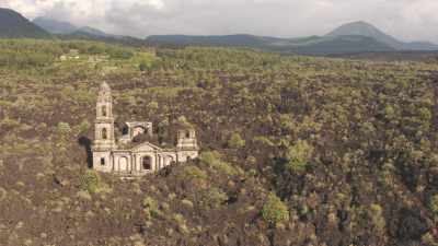 The Church of Parangaricutiro, forever  freezed in lava