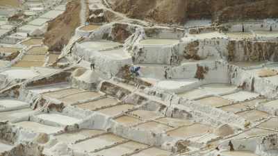 Traditional salt ponds workers