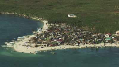 Shore and villages after Haiyan typhoon