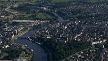 The city crossed by the Mayenne river