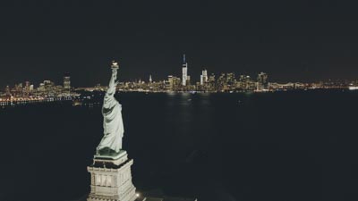 From the Statue of Liberty to Manhattan by night