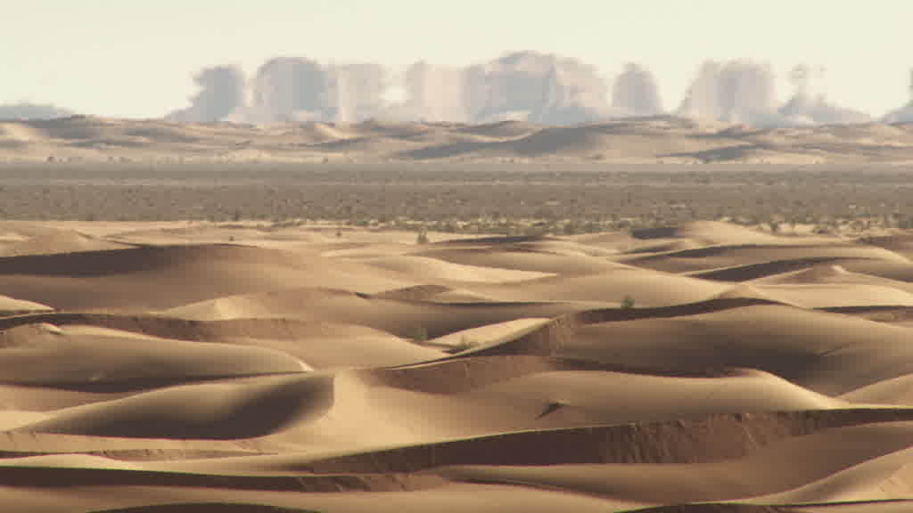 Un mirage (Fata Morgana) dans le Sahara