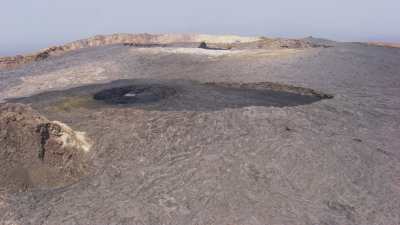 Wide shots of lava lakes, Erta Ale Volcano