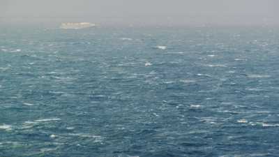 Freighter in a storm
