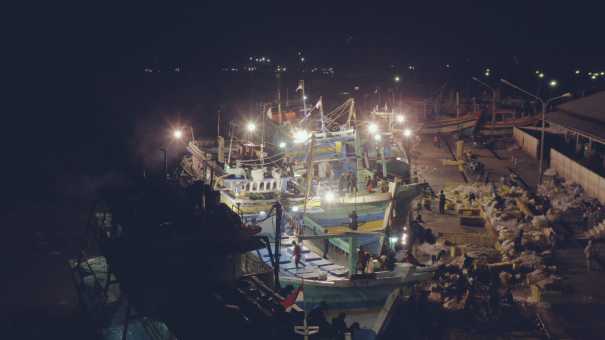 Port de pêche sur la côte nord de Java