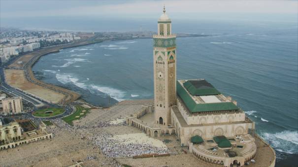 Eid al-Adha prayer in front of the Hassan II Mosque