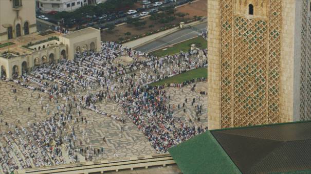 Eid al-Adha prayer in front of the Hassan II Mosque