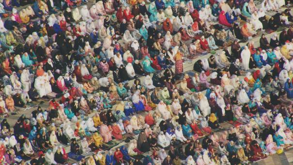 Eid al-Adha prayer in front of the Hassan II Mosque