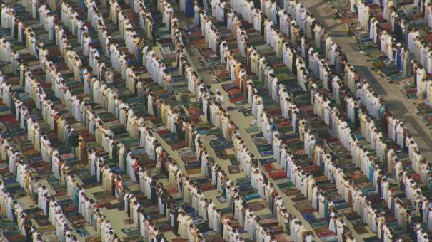 Eid al-Adha prayer in front of the Hassan II Mosque