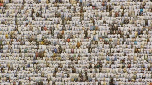 Eid al-Adha prayer in front of the Hassan II Mosque