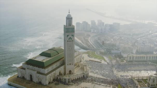 Eid al-Adha prayer in front of the Hassan II Mosque