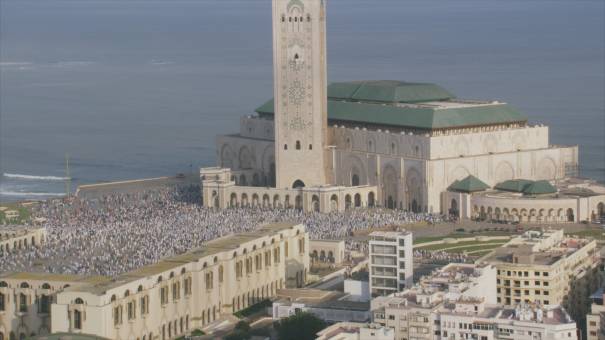 Eid al-Adha prayer in front of the Hassan II Mosque
