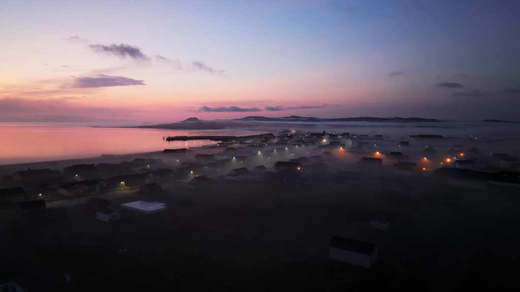 Miquelon dans la brume du petit matin