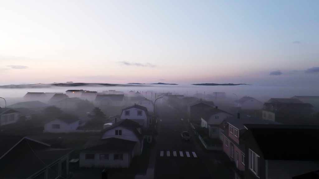 Miquelon dans la brume du petit matin