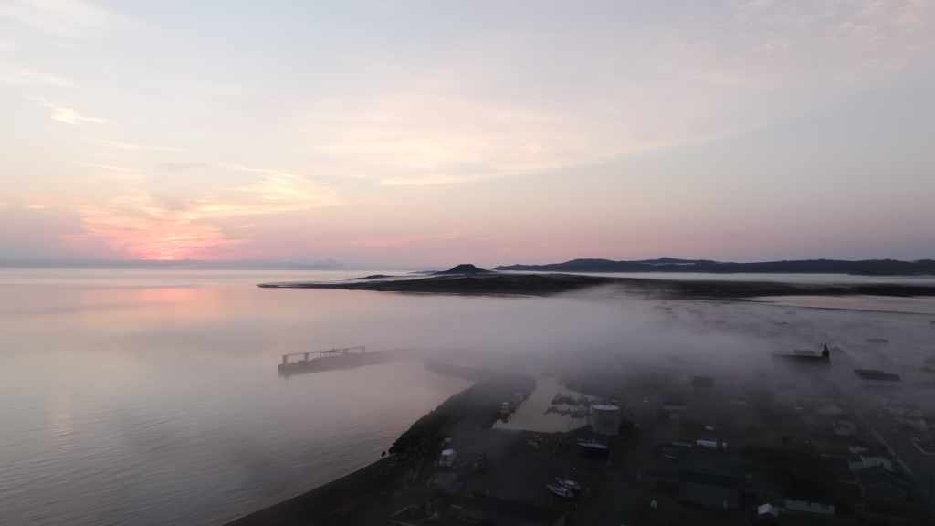 Miquelon dans la brume du petit matin