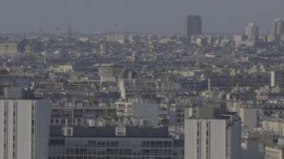 Paris rooftops and vistas; La Défense, the Arc de Triomphe